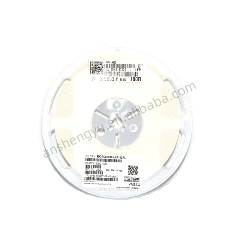 COPOER nuovo Chip originale RC0603FR-07100RL RC0603FR-07100 IC 100OHM 1% 0.1W 0603 resistente all'umidità resistente a pellicola spessa