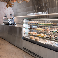 Vitrine d'exposition LED personnalisée et écologique pour boulangerie-pâtisserie, finition de haute qualité, solution complète pour boulangerie