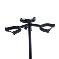 Stand Gitar Tiga Vertikal Portabel Desain Lipat Besi Hitam