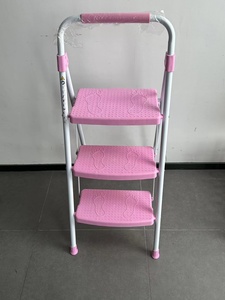 Roze Staal Huishoudelijke <span class=keywords><strong>Ladder</strong></span> Moderne Ontwerp Folding Stap <span class=keywords><strong>Ladder</strong></span> Voor Thuisgebruik - Product Image 4