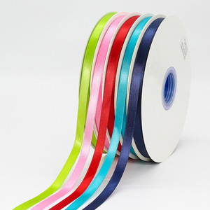 Pita Satin Berkualitas Tinggi 1cm Satu Sisi 100 Yard Per Gulung Pita Poliester untuk Hadiah Aksesoris Rambut - Product Image 2