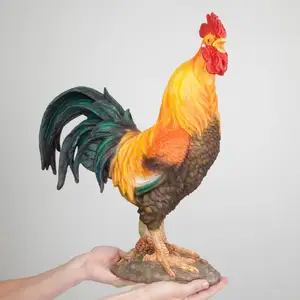 Kerajinan Resin Patung Ayam Jantan Besar Taman Negara Peternakan Ayam Jantan Hewan Dekorasi Patung Koleksi Hadiah Dekorasi Rumah