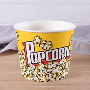 Gobelet à popcorn de supermarché, diamètre 110 mm, pliable, emballage personnalisé en papier pour popcorn, gobelet de rangement - Product Image 2