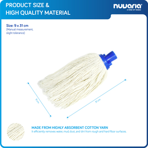 Mop da Esterno 100% Cotone Mop Bianco Resistente per Pulizia Pavimenti per Uso Esterno - Product Image 3