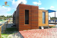 Snow protection Two Bedrooms Glass Mirrors Prefab Home Hotel Glamping Luxury Maritime Water Module Floating House Accommodation