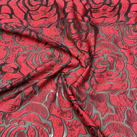 Beliebter Bestseller Rosen-Design 100% Polyester Garngefärbter Organza Jacquard Brokatstoff für Damen/Mädchen Bekleidung Bühnenkleider