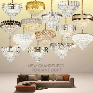 Modern Hotel Glass Crystal Led Linear Pendant Lights Simple Office Table Dining Room Bar Linear Light Ceiling Hanging Lamp