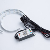 Kit de luces decorativas RGB AILECAR de 12V para faros de coche, control por aplicación móvil, efectos Halo personalizables, 7 colores, LED de alto brillo