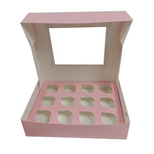Boîte d'emballage <span class=keywords><strong>de</strong></span> dessert en mousse écologique Boîte <span class=keywords><strong>de</strong></span> papier pour pouding sucré Mini boîte d'emballage <span class=keywords><strong>de</strong></span> gâteau avec fenêtre en PVC - Product Image 2