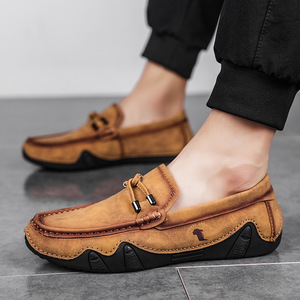 Zapatos Casuales de Cuero para Hombre, Otoño, Nuevos, Cosidos a Mano, Mocasines Sin Cordones, Zapatos de Conducir, Zapatos de Pulpo para Hombre - Product Image 1