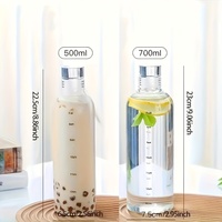 Bouteille d'eau simple avec échelle de temps pour les voyages, les sports de plein air et les déplacements, étanche, pour l'école