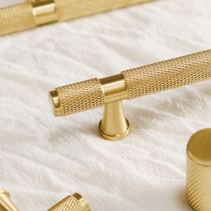 Оптовая продажа, латунная бронзовая накатанная твердая ручка, французская Европейская Современная американская ручка для шкафа, ящика - Product Image 3