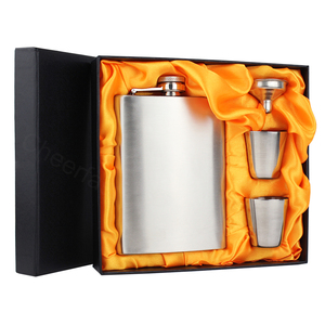 Fiaschetta in metallo whisky a prova di perdite in acciaio inossidabile con Logo Laser da viaggio all'aperto da 8 once - Product Image 1