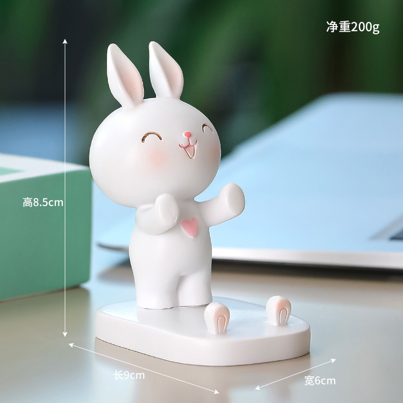 White standing phone stand