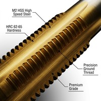 Jeu de tarauds et filières M2 HSS 45/76/110 pièces, métrique et impérial, en acier rapide, kit d'outils de filetage, avec logo OEM, coffret métallique