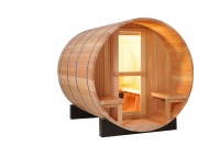 Sauna de barril de uso familiar personalizada fábrica al por mayor cicuta Canadiense/sauna de barril de cedro rojo al aire libre