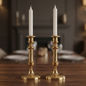 Support à bougie en laiton fait main, artisanat décoratif en laiton, DMB-202 - Product Image 2
