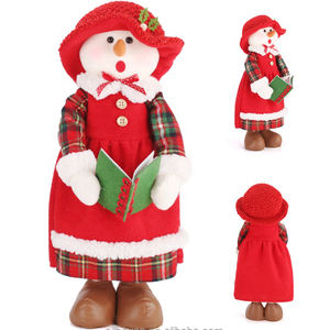 Zaves 19in Standing Snowman Choir Poupées <span class=keywords><strong>de</strong></span> <span class=keywords><strong>Noël</strong></span> rouges et vertes <span class=keywords><strong>pour</strong></span> les décorations <span class=keywords><strong>de</strong></span> vacances du Nouvel An - Product Image 4