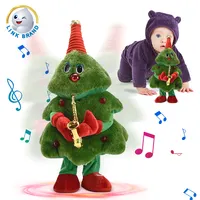 Árbol de baile eléctrico personalizado, juguete de baile con sonido, muñeco de árbol de Navidad, batería