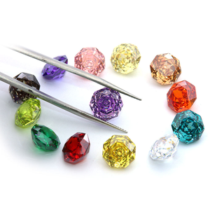 Top Quality Factory Hot Sale <strong>Zircon</strong> Heat 5A <strong>Cubic</strong> Zirconia <strong>Multi</strong>- Color 6x6 8x8 Rose Cut <strong>Zircon</strong> Rose Shape Gemstone for Jewelry - Product Image 3