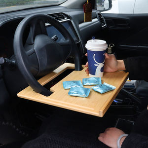 ถาดวางของบนพวงมาลัยรถยนต์สำหรับคนขับรถบรรทุกหรือรถยนต์ ทำจากไม้ไผ่ ใช้สำหรับวางโน้ตบุ๊ก หรือเป็นโต๊ะสำหรับรับประทานอาหาร - Product Image 1
