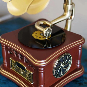 <span class=keywords><strong>Platine</strong></span> Vinyle Métal Bluetooth Rétro Vintage en Bois Massif pour Salon, Petit Lecteur Audio - Product Image 3