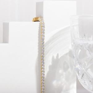 2025 18K Gold Plated 3mm Cubic Zirconia Classic Tennis Bracelet Men's Customizable <b>Engraving</b> Trendy Jewelry - Product Image 2