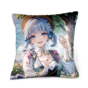 Juego Genshin <span class=keywords><strong>Ganyu</strong></span> 18 "x 18" pulgadas funda de almohada y núcleo de almohada suave y acogedor resistente a las manchas cabello y piel regalo amigable - Product Image 2