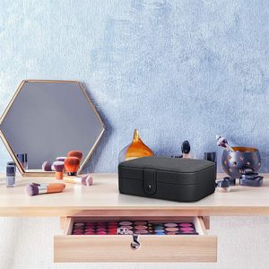 HANFEIZI Organizador de Joyas de Doble Capa para Pendientes, Collares y Anillos, Caja de Almacenamiento y Joyero para Mujeres - Product Image 5