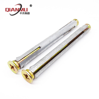 Muestra Gratuita de Anclaje Metálico Galvanizado Amarillo Plateado, Estándar DIN, Marca QianMu, Rosca M4, Diámetro de 6mm/8mm/10mm para Concreto