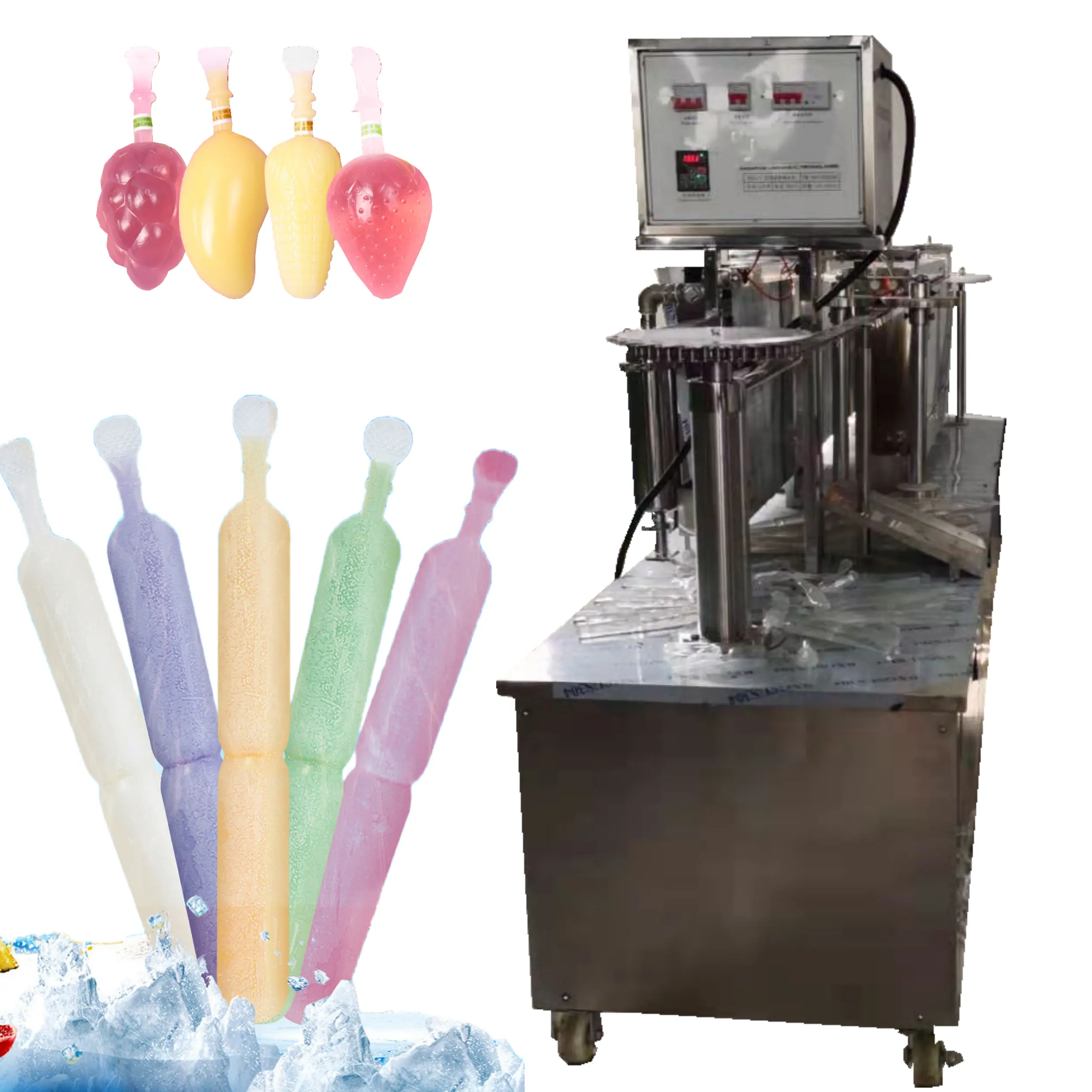 Unidad de sistema de sellado de contenedores orales líquidos máquina de paletas de hielo para tubos domésticos y llenado de paletas de tamaño pequeño