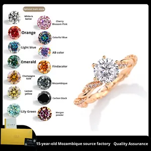 Anillo de Aleación de Moissanita de 1 Quilate, el Más Vendido, con Artesanía Italiana y Baño de Oro Rosa de 18K; Brillante y Envolvente - Product Image 3