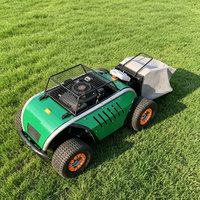Tondeuse à gazon télécommandée 500 mm, 224 cm³, 9 CV, à quatre roues, avec ramasseur d'herbe pour vergers, jardins et aménagements paysagers