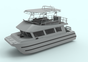 Petit yacht à deux étages personnalisé de 11.6m avec pont à mouches Catamaran en aluminium Bateau de pêche à vendre - Product Image 3