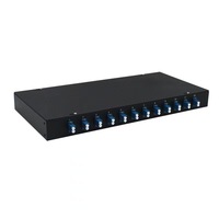 12 Port Kotak Terminal Logam Serat Optik dengan Panel Patch dan Adaptor LC Duplex tanpa pigtail