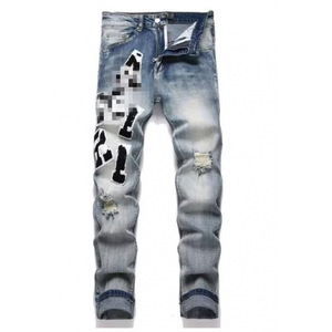 Fournisseur de vêtements HC Fashion, sur mesure uniquement, jeans en toile pour hommes, vintage, délavés, avec surpiqûres, coupe ample, pantalon imperméable - Product Image 3