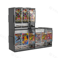 Distributeur empilable de paquet de rappel en acrylique Distributeur de paquet de rappel Pokemoned à 3 fentes avec côtés noirs