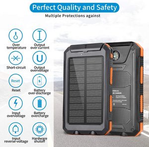 2025 nâng cấp năng lượng mặt trời sạc ngân hàng điện, 20000mAh sạc di động sạc nhanh Cổng USB kép được xây dựng trong đèn pin LED - Product Image 6