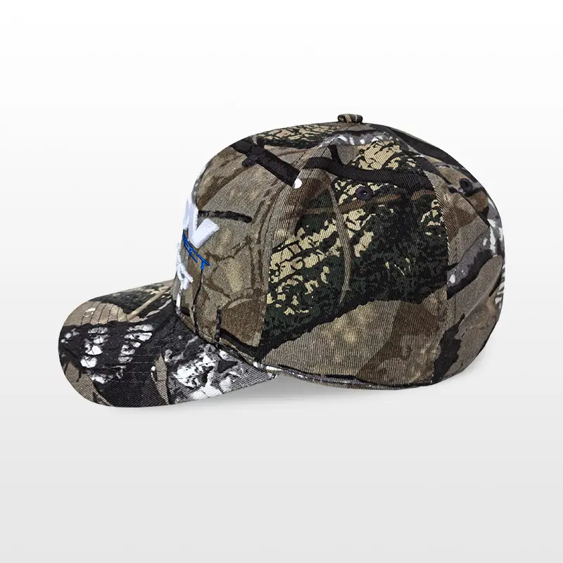 Custom Borduurwerk Logo Vrouw Man 6 Panel Camouflage Papa Hoeden Tactische Baseballpet Camo Hoed