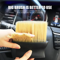 Brosses de nettoyage pour sortie d'air de climatisation de voiture, brosse de détail à manche, brosse à poils doux, outil de nettoyage pour l'intérieur de la voiture, élimination de la poussière
