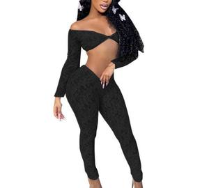 Yazlık Kadın Seksi Dantelli Büyük Yaka Üst Dar Pantolonlu Takı<span class=keywords><strong>m</strong></span> - Product Image 3