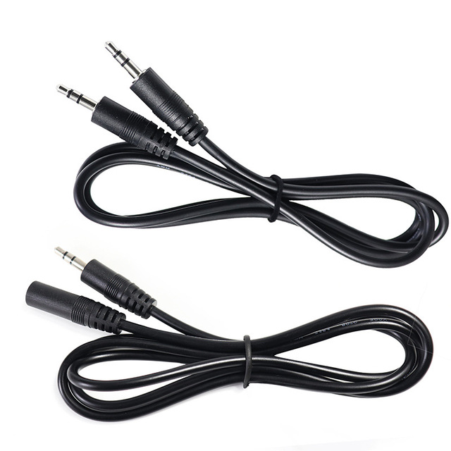1m 3.5mm Stereo Audio Cable with PVC Jacket Three-Section Aux Audio Extension Male to Male and Male to Female for Headphones