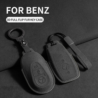 Porte-clés de voiture Mercedes-Benz, pliable, en cuir, universel, FML CK-91701