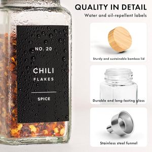 Hot Selling 4oz Glass <b>Spice</b> <b>Jars</b> With Bamboo Lid Seasoning <b>Jars</b> <b>Set</b> <b>Spice</b> Storage Box <b>Jar</b> for Kitchen - Product Image 6