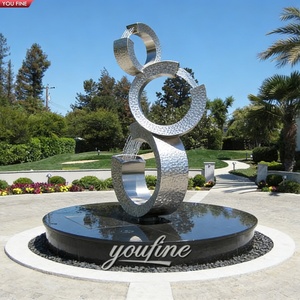 YOUFINE Fontana Circolare a Cascata in Acciaio Inossidabile Lucidato a Specchio, Design Moderno per Giardino - Product Image 3