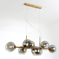 8 Lampes Bras Lustres Modernes Global Verre LED Suspension pour Salon Lustre Lampe Suspension Suspension Moderne Verre