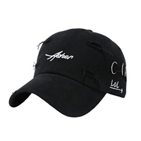Casquette de baseball coréenne sportive à 6 panneaux brodée de lettres, ajustable, en coton, pour l'été, protection solaire, flatteuse pour adultes