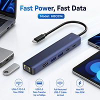 Hub USB C 7 en 1 con Gigabit Ethernet RJ45, HDMI 4K 60Hz, PD de 100W, Estación de Acoplamiento Tipo C, Adaptador Multipuerto de Aluminio para MacBook