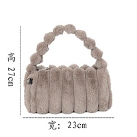 Sac à main en peluche style coréen, sac à bandoulière en fausse fourrure moelleuse, vente en gros