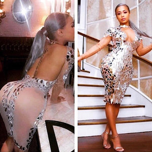 Abito elegante da NOVANCE con diamanti argentati - Product Image 1